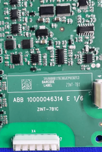 ABB ZINT-7B1C fiber-optic connectors and interface detail